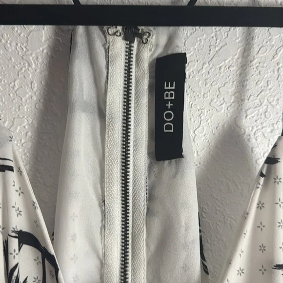 Do + Be White and Black Palm Tree Romper - Picture 2 of 6